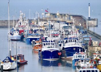 Nightfall over Bridlington Harbour
