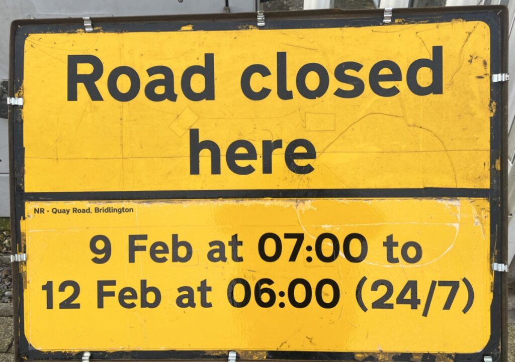 Quay Road in Bridlington closed yet again…