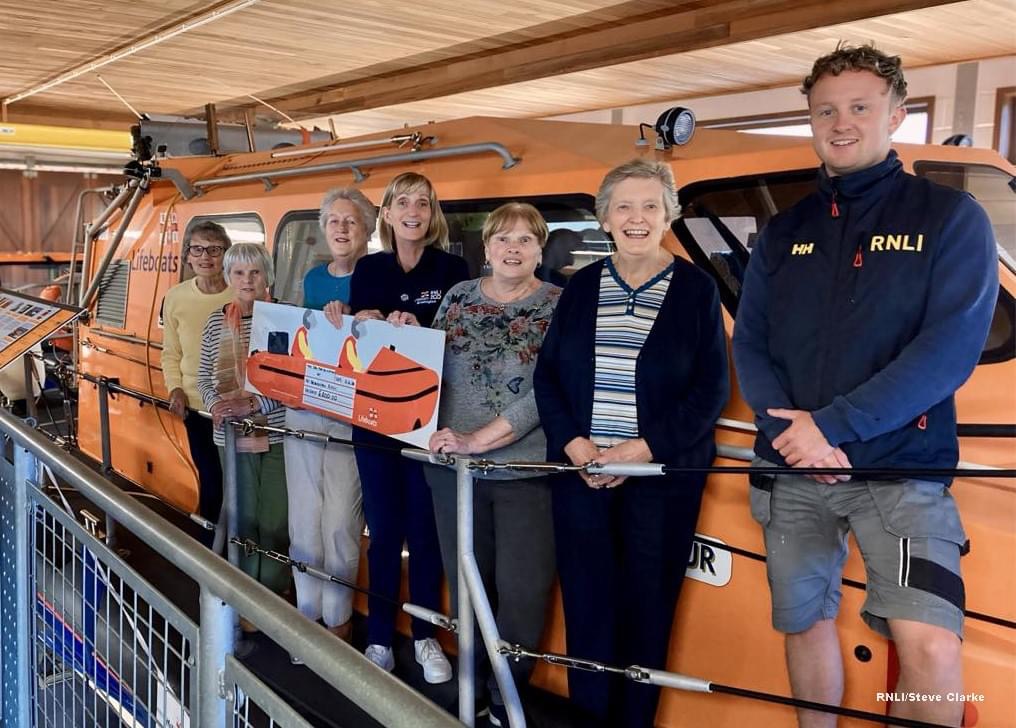 Local WI group handover cheque to Bridlington RNLI