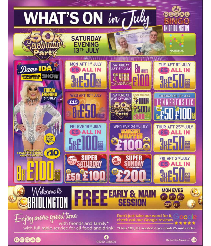Bingo… couple scoop £50,000 at Bridlington’s Regal Bingo Bingo… couple scoop £50,000 at Bridlington’s Regal Bingo