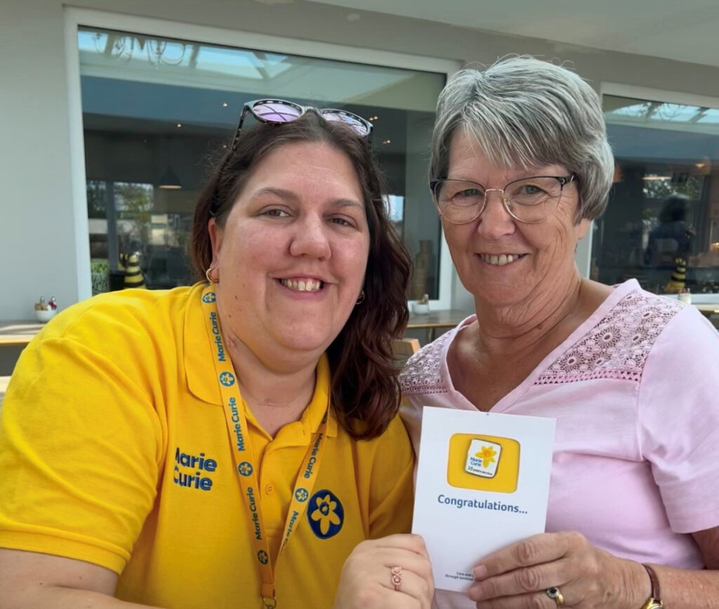 Bridlington Fundraising Group Member celebrates 25 years of fundraising for Marie Curie