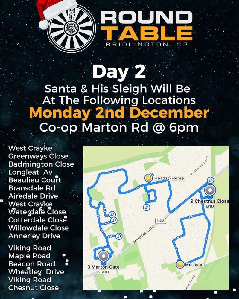 Bridlington Round Table Santa’s Sleigh dates announced Bridlington Round Table Santa’s Sleigh dates announced