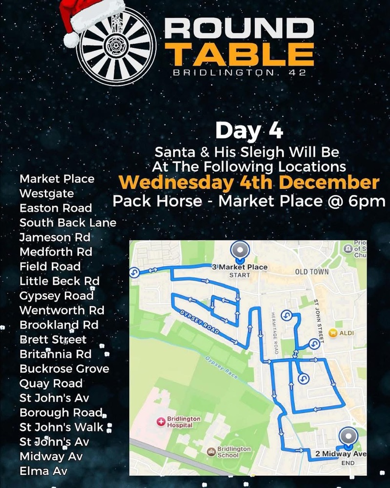Bridlington Round Table Santa’s Sleigh dates announced Bridlington Round Table Santa’s Sleigh dates announced