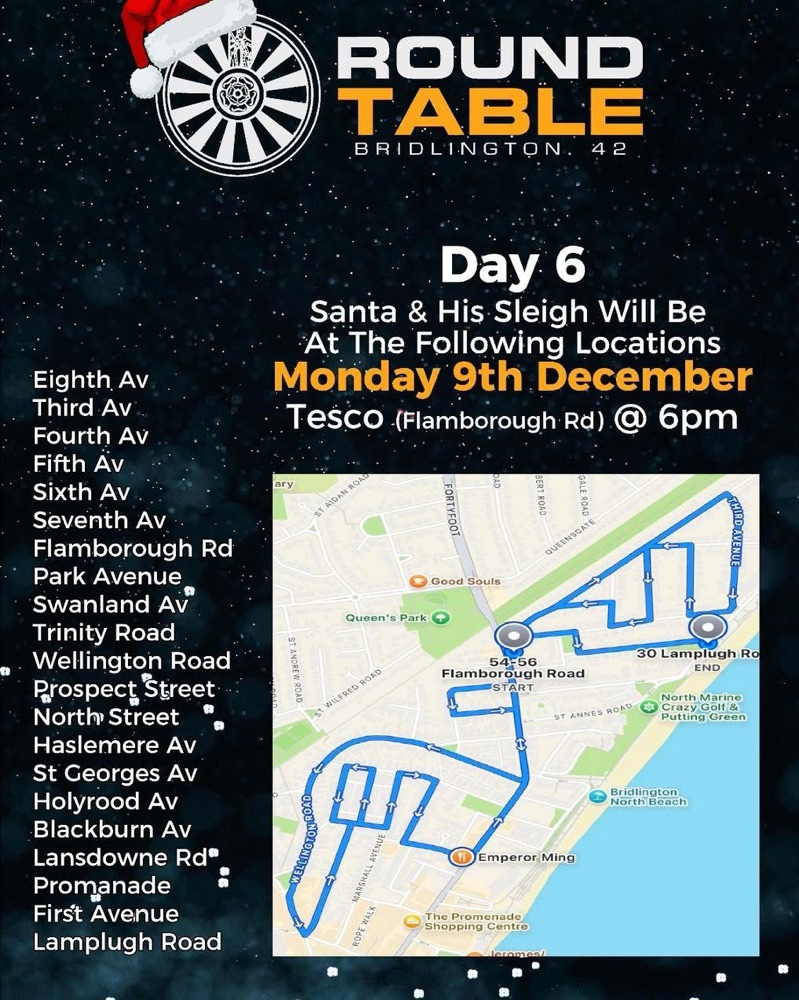 Bridlington Round Table Santa’s Sleigh dates announced Bridlington Round Table Santa’s Sleigh dates announced