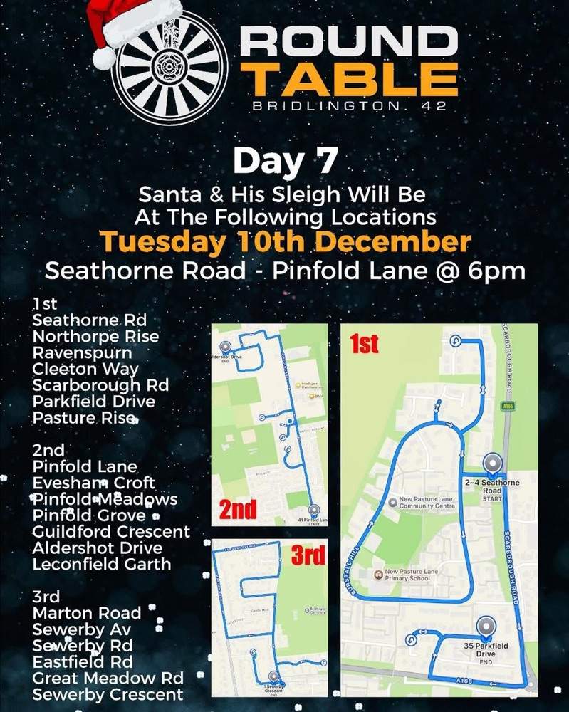 Bridlington Round Table Santa’s Sleigh dates announced Bridlington Round Table Santa’s Sleigh dates announced