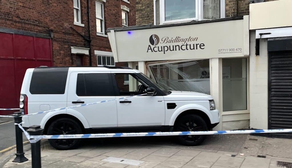 Breaking… Land Rover reported to have mounted pavement in Bridlington narrowly missing pedestrians