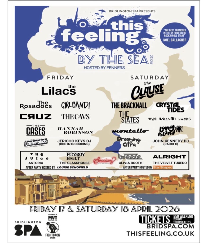 This Feeling by the Sea music festival set for 17-18 April at Bridlington Spa