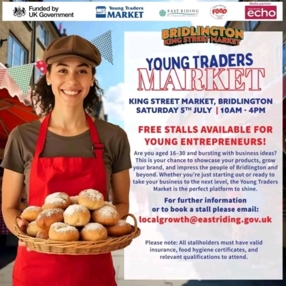 Young Traders Market set to showcase in Bridlington on 5th July