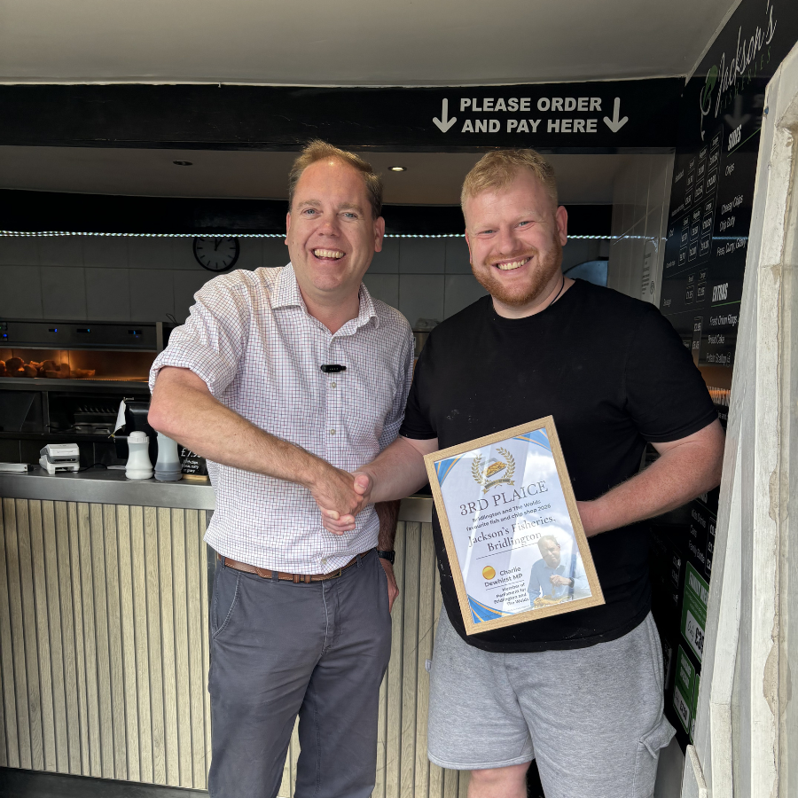 Bridlington chippies take top honours in MP’s ‘Fish and Chip Day’ awards