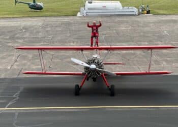 Bridlington fundraiser Andy completes Wing Walk for Yorkshire Air Ambulance