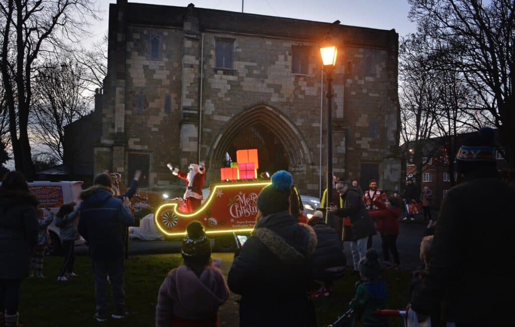 Santa and his magical Round Table Sleigh are on their way to Bridlington